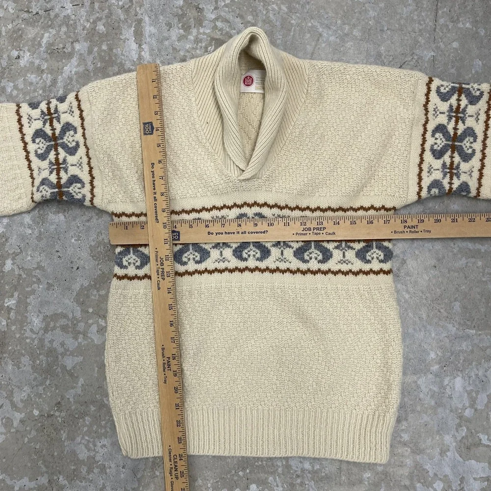 Vintage Kings Road Sweater Mens‎ Medium Shawl Collar Knit Pullover 70s